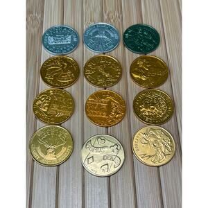 COLLECTION OF 12 Mardi Gras Doubloon New Orleans Coins FROM 1978